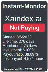 xaindex.ai Monitored by Instant-Monitor.com