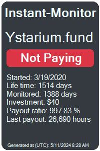 ystarium.fund Monitored by Instant-Monitor.com