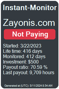 zayonis.com Monitored by Instant-Monitor.com