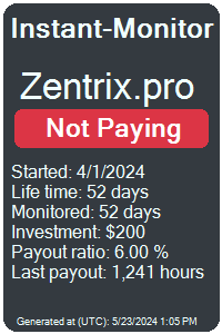zentrix.pro Monitored by Instant-Monitor.com