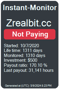 zrealbit.cc Monitored by Instant-Monitor.com